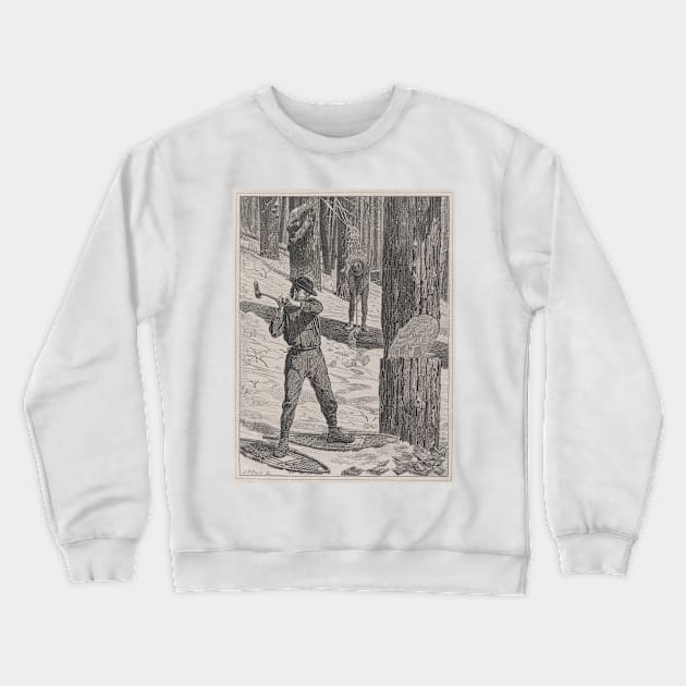 Vintage Illustration of a Lumberjack (1871) Crewneck Sweatshirt by Bravuramedia